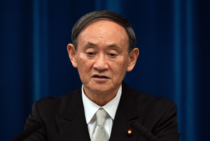요시히데 스가 일본 총, 쿄도 외신
